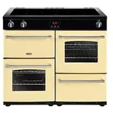 Belling Farmhouse 100 Ei Range Cooker, 100cm breit, Backöfen und Elektrogrill, Induktionskochfeld, Stauraum, creme