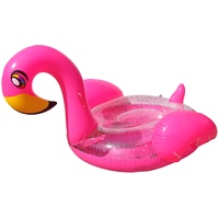 BLUE SKY - Riesiger aufblasbarer Flamingo-Schwimmring - 069793 - Rosa - Kunststoff - 175 cm x 103 cm - Outdoor-Spiel - Pool - Reitbar - Mit Griff - XXL - Ab 14 Jahren
