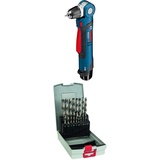 Bosch Professional 12V System Akku Winkelbohrmaschine GWB 12V-10 (ohne Akkus und Ladegerät, in L-Boxx) + 19tlg. ProBox Metallbohrer Set HSS-G (geschliffen, Zubehör Bohrschrauber und Bohrständer)