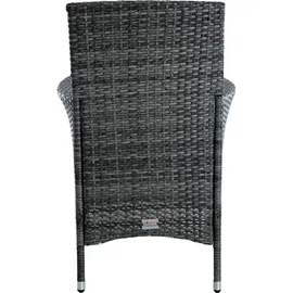 Estexo Poly-Rattan Sitzgruppe Essgruppe Gartenmöbel Set 6 Per. Gartenset Anthrazit-Grau