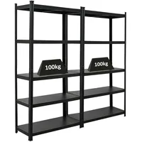 Proregal Schwerlastregal Schwarz, Metall, Rechteckig, 180x180x40 cm, Freizeit, Heimwerken,