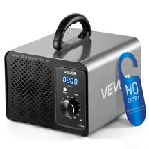 Vevor Ozongenerator 36000mg/h, Industrielles Ozongerät mit 15s Startverzögerung 120min Timer & Drehgeberknopf, Ozonisator für Max. 300m2, Ozon-Luftreiniger gegen Gerüche für Autos Hotels Wohnungen