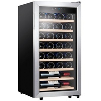 kalamera Weinkühlschrank KRC-86FCSS-W, für 28 Standardflaschen á 0,75l schwarz