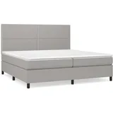 vidaXL Boxspringbett mit Matratze Hellgrau 200x200 cm Stoff