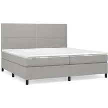 vidaXL Boxspringbett mit Matratze Hellgrau 200x200 cm Stoff