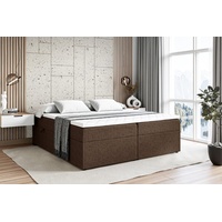 ALTDECOR Boxspringbett MARCE-BW (Multipocket-Matratze H4. H3 Matratze Bonellfederung. Topper) braun 140 cm x 208 cm x 52 cm