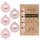 inges magic & goodz Weihnachtskugeln Glas 6cm x 30 Stück in Kartonbox Christbaumkugeln Weihnachtsbaumkugeln hellrosa