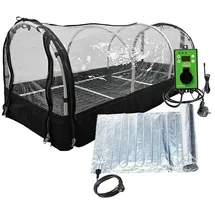 Bio Green BioGreen Zimmergewächshaus mit Heizmatte & Digitalthermostat Jumbo XXL (130 x 60 x 50 cm)