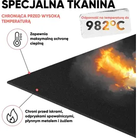 evocamp Feuerfeste Unterlage 1 x 1 m schwarz