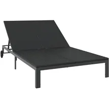 vidaXL Doppel-Sonnenliege 42004133 200 x 130 x 30 cm Schwarz