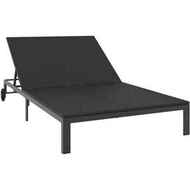 vidaXL Doppel-Sonnenliege 42004133 200 x 130 x 30 cm Schwarz