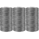 3 Stücke 1.5mm Polyester Garn,MoreChioce Polypropylen-Kordel Makramee-Kordel Makramee Seil Häkelgarn Makramee Garn Polyester Macrame Cord Häkeltasche Kordel für Strickwaren,Dunkel Grau