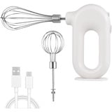 Schnurloser Handmixer, Mini-Elektro-Handmixer, Wiederaufladbarer USB-Mini-Ei-Schläger Für Den Haushalt, Hand-Ei-Schläger, Elektrischer Mixer Mit 4 Geschwindigkeitsmodi(Weiss)