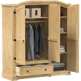 Kleiderschrank Corona 151,5x52x170 Cm Massivholz Kiefer
