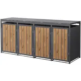 ML-Design Mülltonnenbox 260 x 80 x 120 cm braun