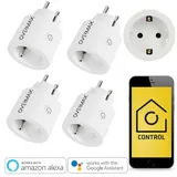 Overmax Steckdose FLOW CONTROL, Set, 4-St., Die intelligente Steckdose, Betriebszeitplan WiFi misst Energieverbrauch weiß