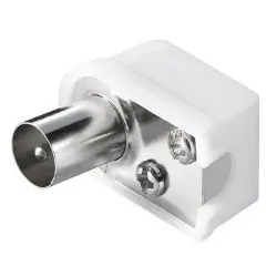 CS 1002 Koaxial Winkel Rundstecker 9,5 mm, Schraubbefestigung Plastikgehäuse