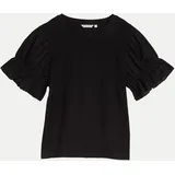 Tom Tailor Denim Damen T-Shirt mit Lochstickereien Schwarz L