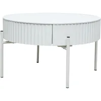 [en.casa] Couchtisch Rill mit Schublade 36xØ60 cm Weiß