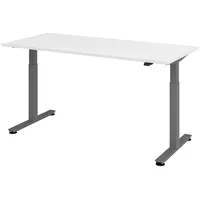 Bümö Schreibtisch weiß 180x80 cm, Gestell: Graphit, - Büroschreibtisch