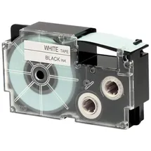 Casio EZ-Label Printer XR-24WE1 Schriftband selbsthaftend 24 mm x 8,0 m schwarz auf weiß, schwarz, weiß
