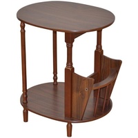 Ovaler Beistelltisch Telefontisch Couchtisch Tisch aus Massivholz in Nussbaum