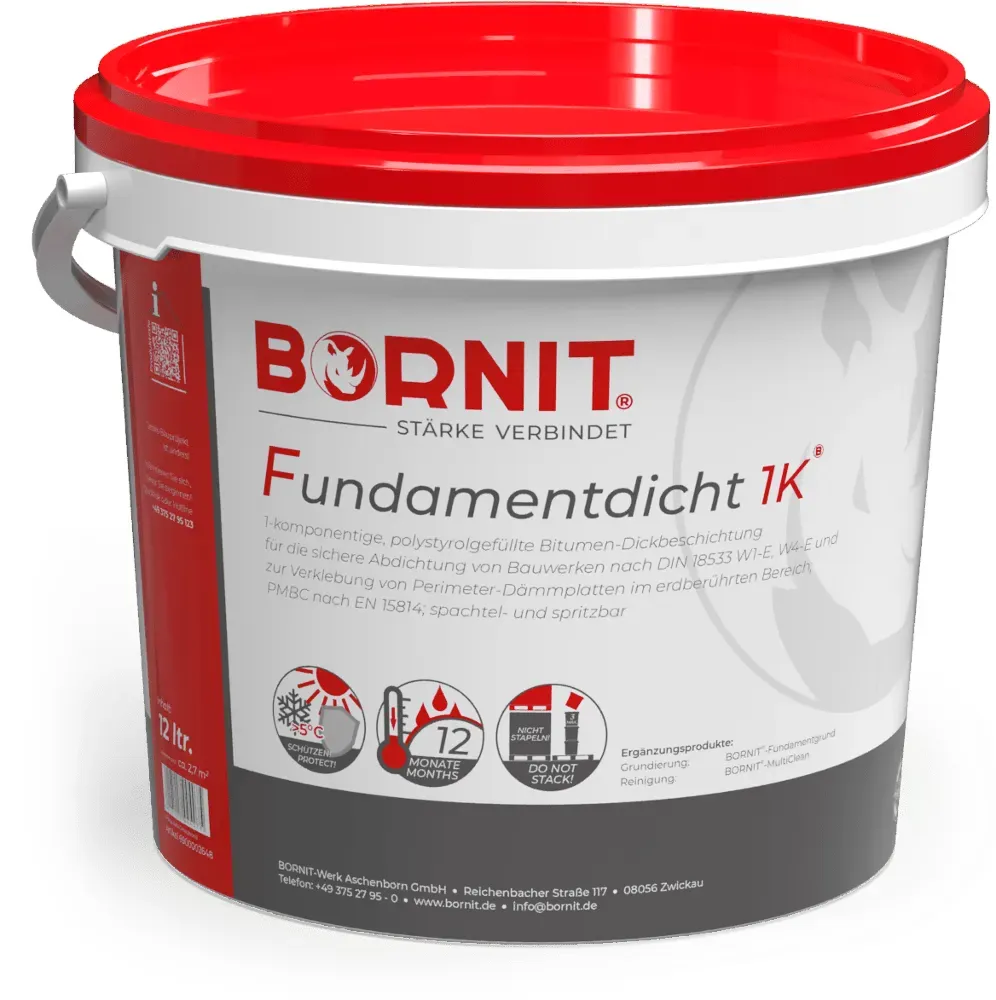 BORNIT Fundamentdicht 1K - Bitumen-Dickbeschichtung - 12 ltr