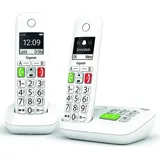 Gigaset E290A Duo, Analoges/DECT-Telefon, Kabelloses Mobilteil, Freisprecheinrichtung, 150 Eintragungen, Anrufer-Identifikation, Weiß - Weiß