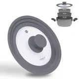 STONELINE Universal Glasdeckel, mit Silikonrand für 16/18/20 cm