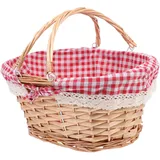 BESPORTBLE Picknickkorb ablagekörbe kühlkorb einkaufskorb türdeko Weihnachten Fruits Basket Picknickdecke Teppich Ernte für Paare Obstkorb gewobener Korb Essen Gemüsekorb Stoff rot