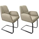 W.Schillig Freischwinger ole Leder grau 2er Set