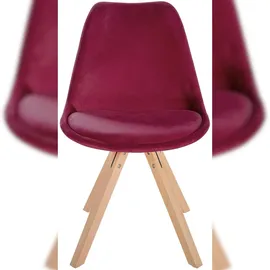 CLP Stuhl Sofia Samt bordeauxrot/natura (eckig)