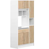 TemaHome Küchenschrank Louise 91,4 x 40 x 180 cm Weiß/Eiche