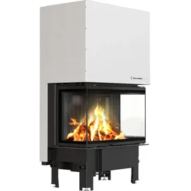 Kratki Regnor Kamineinsatz Stahl Schwarz/Abdeckplatte Glas