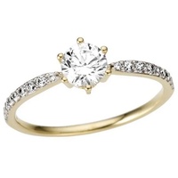 FIRETTI Goldring »Schmuck Geschenk Gold 333 Vorsteckring, Verlobungsring«, mit Zirkonia (synth.), weiß