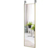 Costway Ganzkörperspiegel, mit Höhenverstellbaren 37 x 120cm Gold, Glas, 2x120x37 cm, Spiegel, Standspiegel