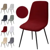 Stuhlhussen 4er Set, Stretch Stuhlbezug Jacquard Esszimmerstühlhussen Universal Stuhlhussen Abnehmbarer Waschbarer Stuhlabdeckung für Esszimmer,Hotel,Bankett,Hochzeit,Partys Deko(Y-Weinrot,4er Set)