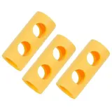 Keenso Schwimmnudel Verbinder, 3 Stück 30cm Schwimmstangenverbinder EPE 2 Kreuzlöcher Schwimmnudelverbinder Poolnudel Schwimmnudel Schaumstoffstabverbinder (Gelb)