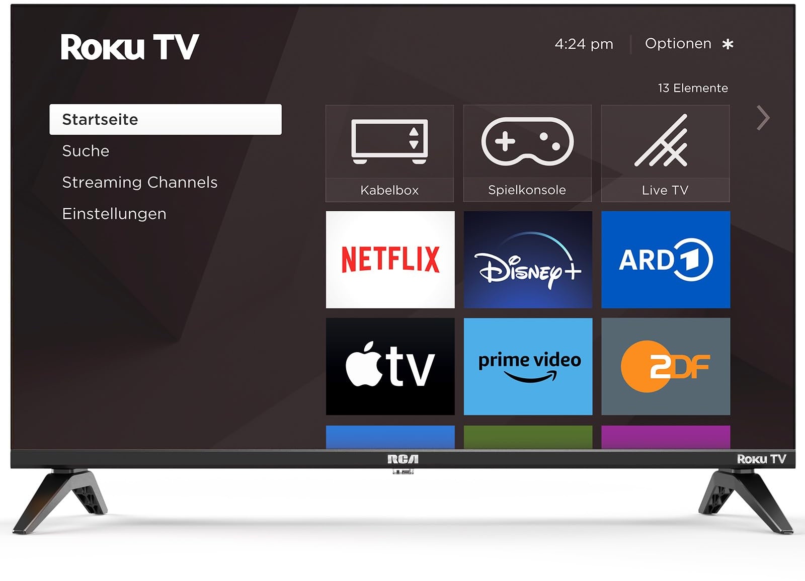 RCA Smart TV 32 Zoll Fernseher Roku TV(60cm) HD Ready Triple Tuner Dolby Audio HDMI USB WiFi Apple TV+ Netflix YouTube usw (2024)