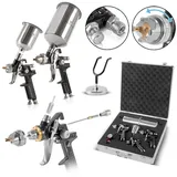 STAHLWERK Lackierpistolen Set SGS-1125 ST 21 Teile 3 mit 0,8/1,4/1,7 mm Düsensatz