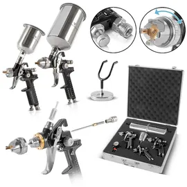 STAHLWERK Lackierpistolen Set SGS-1125 ST 21 Teile 3 mit 0,8/1,4/1,7 mm Düsensatz