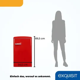 GGV Exquisit RKS120-V-H-160E Retro-Kühlschrank (122 l, 895 mm hoch, Rot)