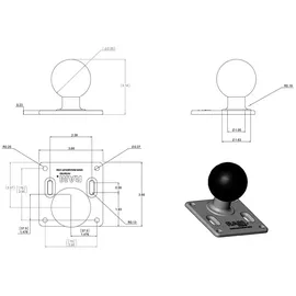RAM MOUNTS VESA-Platte 75 x 75 mm Schwarz