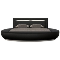 GMD Living Bett RADOM (1-tlg), Rundbett mit LED, Liegefläche: 140 x 200 cm schwarz 244 cm x 250 cm x 100 cm