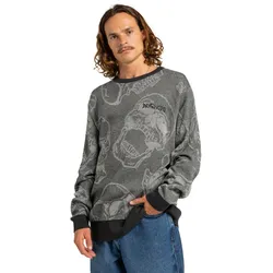 Pullunder DC SHOES "Fracture", Herren, Gr. XL, heather skully print, 40% Modacryl, 60% Baumwolle, Pullover
