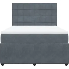 vidaXL Boxspringbett 140 x 200 cm Dunkelgrau