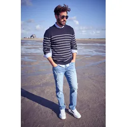 Streifenpullover »Bis Größe 3 XL«, im maritimen Stil - NEUE KOLLEKTION, Gr. XXL (60/62), marine gestreift, , 10348761-XXL