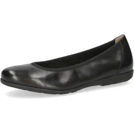 CAPRICE Damen Ballerinas aus Leder Flach, Schwarz (Black Nappa), 42 EU
