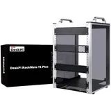 GeeekPi DeskPi RackMate T1 Plus, 8U 10 Zoll Serverschrank, 260 mm Tiefes Mini-Rack mit Regalboden & Blindplatte, für NAS, AV- & Netzwerktechnik (Silber)