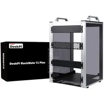GeeekPi DeskPi RackMate T1 Plus, 8U 10 Zoll Serverschrank, 260 mm Tiefes Mini-Rack mit Regalboden & Blindplatte, für NAS, AV- & Netzwerktechnik (Silber)